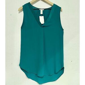 H&M Teal V-Neck Sleeveless Blouse